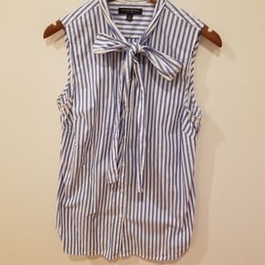 Banana Republic Blue & White Striped Blouse